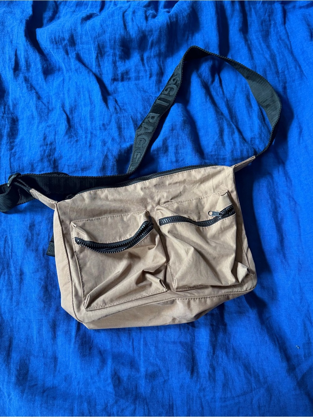 Baggu tan messenger bag